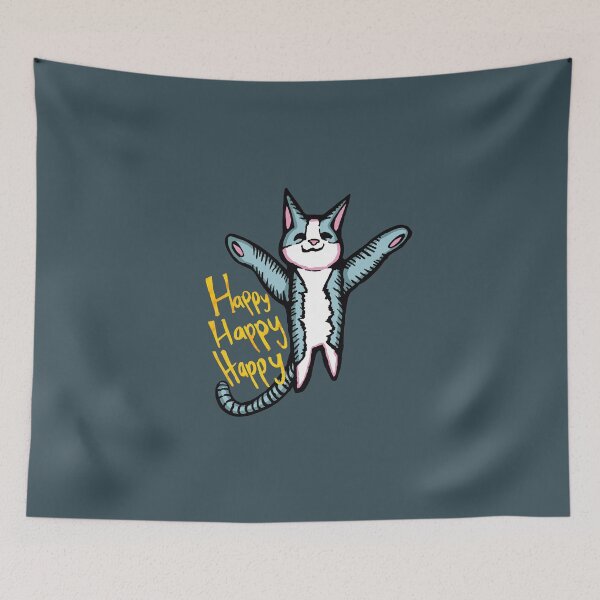 Item preview, Happy Happy Happy Cat - Ironic Internet Meme - Funny Sticker designed and sold by TurmericDesignC.