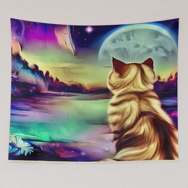 Item preview, cat and moon,cat meditate designed and sold by GLORY-LIFE.