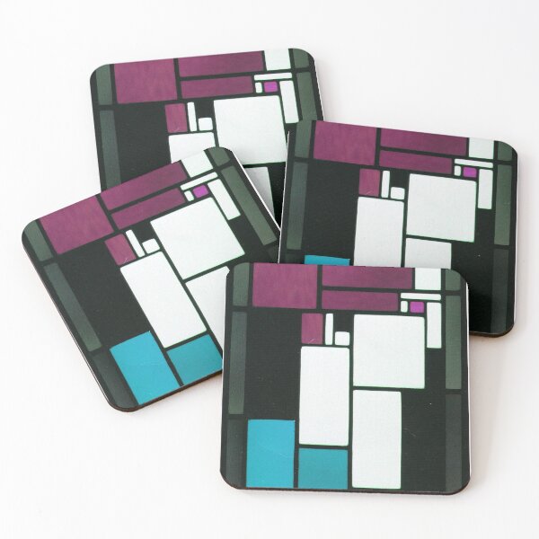 Item preview, Teal & Magenta Harmony: Colorblock Art by Theo van Doesburg designed and sold by PureVintageLove.