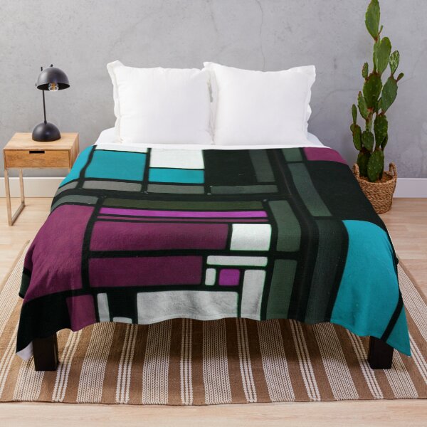 Item preview, Teal & Magenta Harmony: Colorblock Art by Theo van Doesburg designed and sold by PureVintageLove.