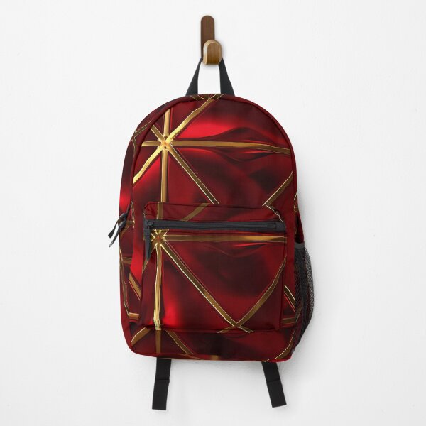 Item preview, Dynamic Red Geometric Design with Golden Triangles designed and sold by SweetWhiskers.