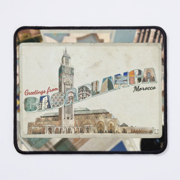 Item preview, Greetings from Casablanca in Morocco Vintage style retro souvenir designed and sold by DeveloperProp0.