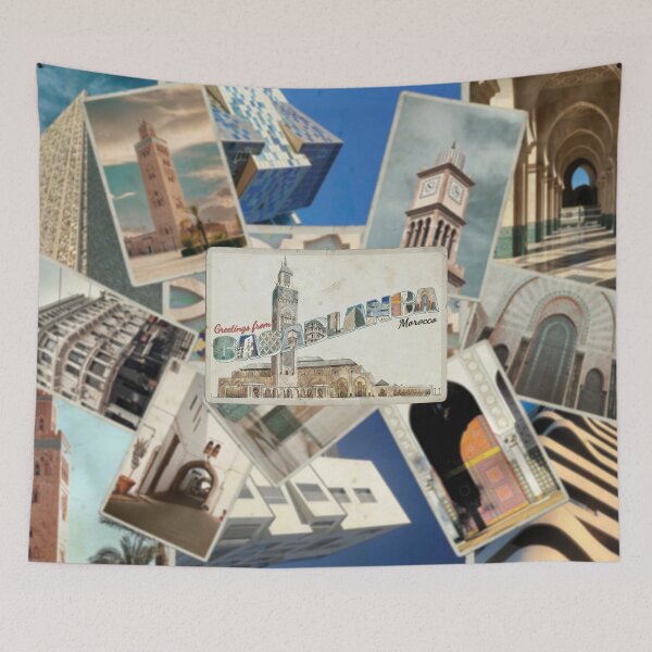 Item preview, Greetings from Casablanca in Morocco Vintage style retro souvenir designed and sold by DeveloperProp0.