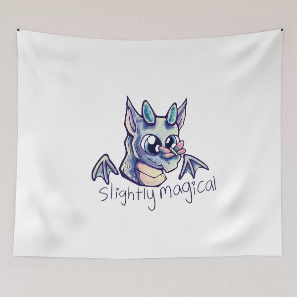Item preview, Slightly Magical Dragon with Butterfly - Cute Fantasy Animal designed and sold by TurmericDesignC.