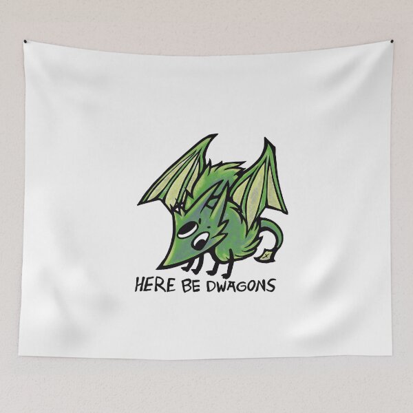 Item preview, Here be Dragons - Worm on a String - Y2K Nostalgia designed and sold by TurmericDesignC.
