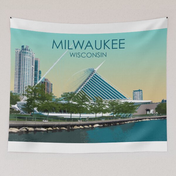 Item preview, Milwaukee, Wisconsin, Art Museum, USA, Travel Print designed and sold by summattodraw.