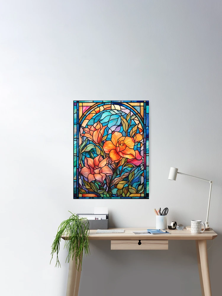 Flower Stained Glass Design Art Board Print for Sale by Juliascutecornr