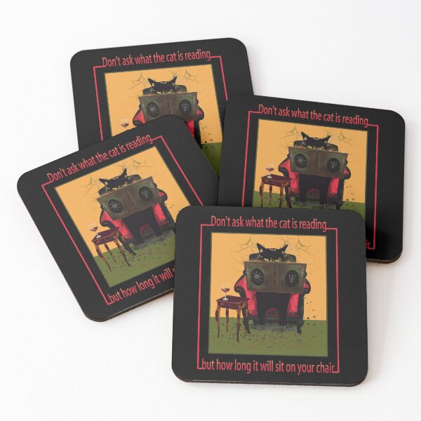 Item preview, Black cat with book and wine designed and sold by gardentree.