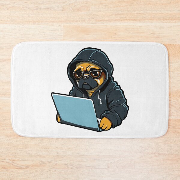 Item preview, Hacker Pug: Adorable Cybersecurity Companion designed and sold by Artwyz.