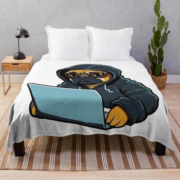 Item preview, Hacker Pug: Adorable Cybersecurity Companion designed and sold by Artwyz.