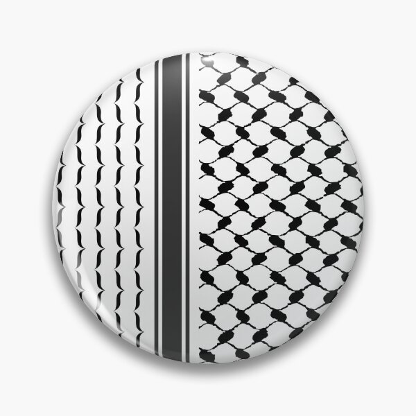 Item preview, Palestinian Kufiya Pattern Design | Original Black and white Keffiyeh (Yasser Arafat) designed and sold by Qantara  Art Gallery.