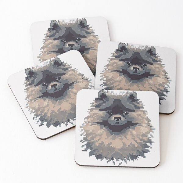 Item preview, Keeshond Spitz Pixel Portrait in 2D - Pixel Dog Art designed and sold by Woof-n-Wear.