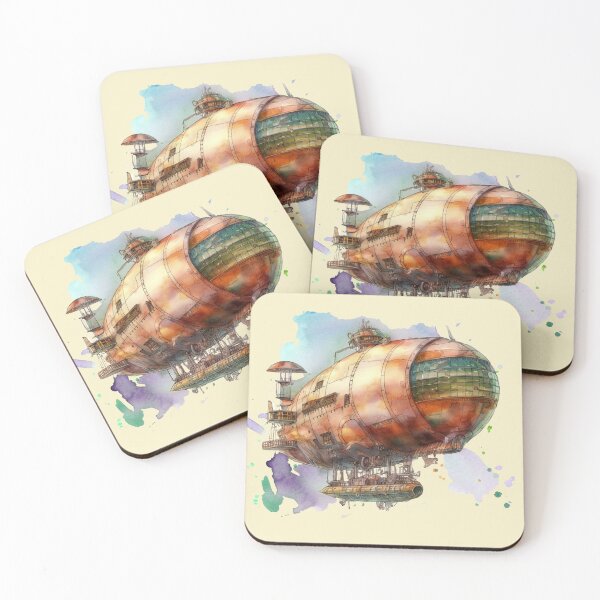 Item preview, Steampunk Dirigible / Blimp: A Splash of Vibrant Watercolors designed and sold by Keith & Sandra Barkevich.