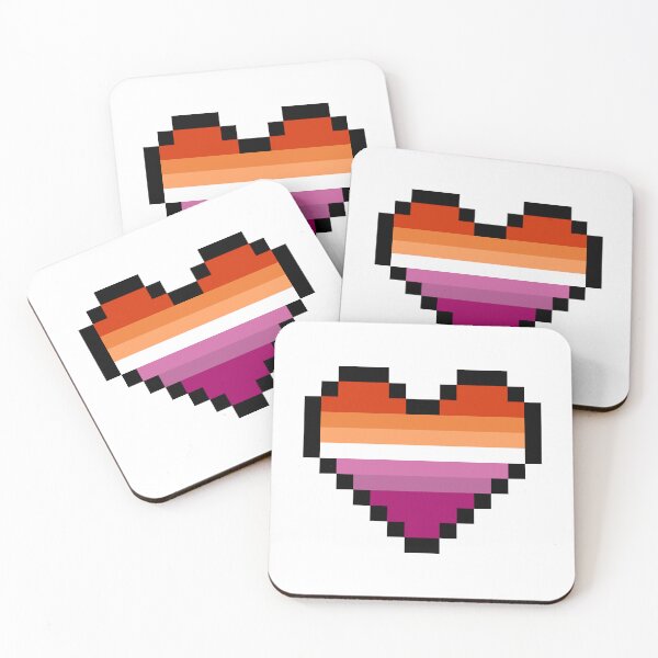 Item preview, Heart flag from Lesbian community pixel art white background designed and sold by Axel-Speed.