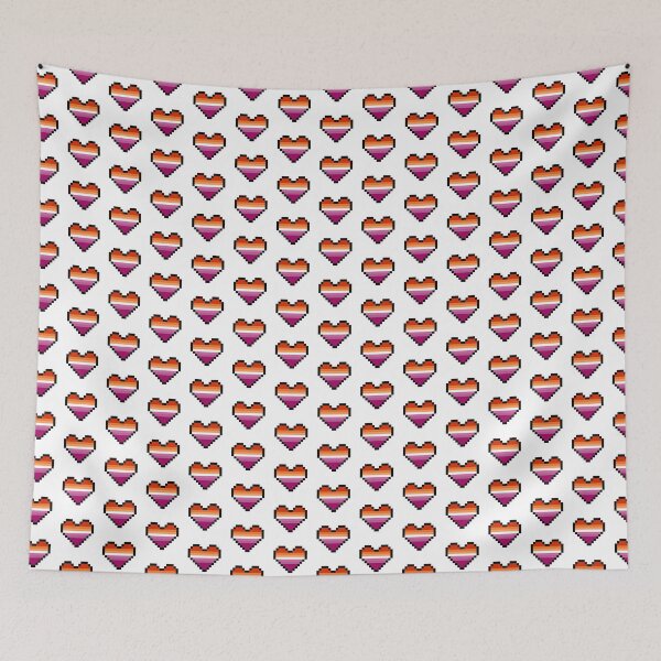 Item preview, Heart flag from Lesbian community pixel art white background designed and sold by Axel-Speed.