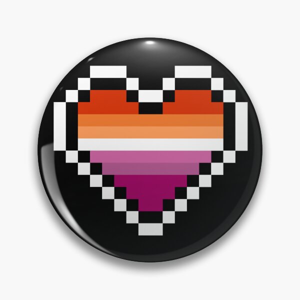 Item preview, Heart flag from Lesbian community pixel art black background designed and sold by Axel-Speed.