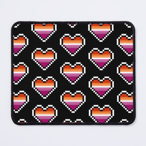 Item preview, Heart flag from Lesbian community pixel art black background designed and sold by Axel-Speed.