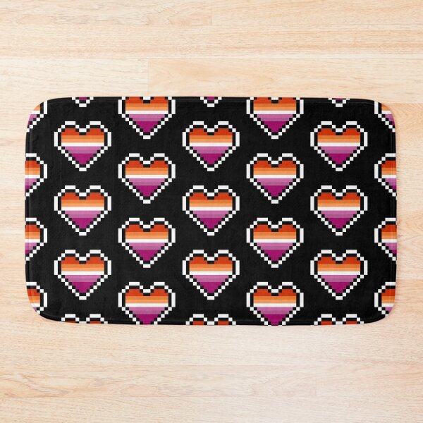 Item preview, Heart flag from Lesbian community pixel art black background designed and sold by Axel-Speed.