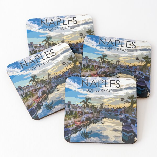 Item preview, Naples Island, Canal, Long Beach, California, USA, Travel Print designed and sold by summattodraw.