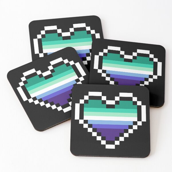 Item preview, Heart flag from Gay community pixel art black background designed and sold by Axel-Speed.