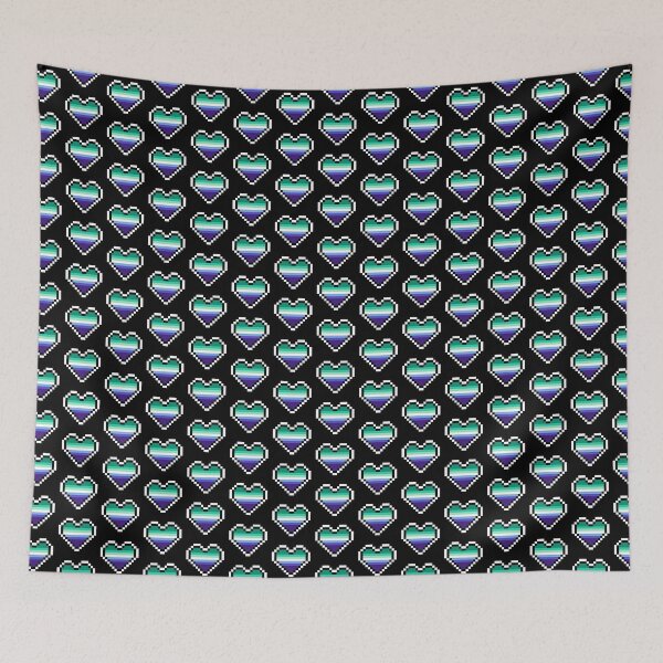 Item preview, Heart flag from Gay community pixel art black background designed and sold by Axel-Speed.