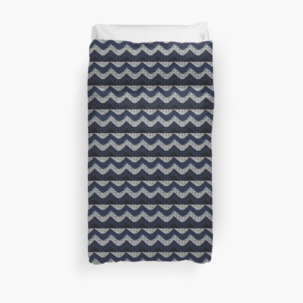 Layered Granny Squares and Chevron Stripes Duvet Cover