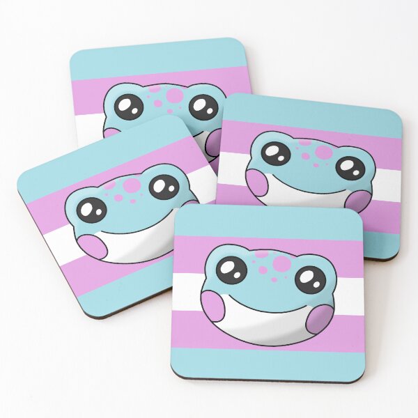 Item preview, Trans Pride Flag Frog (Blue) designed and sold by JuiceBoxFrogs.