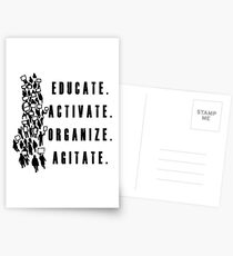Educate. Activate. Organize. Agitate. - Activist Protesters Marching Postcards