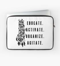 Educate. Activate. Organize. Agitate. - Activist Protesters Marching Laptop Sleeve