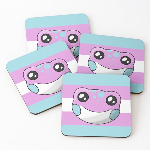 Item preview, Trans Pride Flag Frog (Pink) designed and sold by JuiceBoxFrogs.