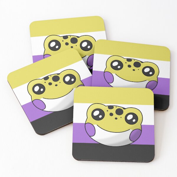 Item preview, Non-Binary Pride Flag Frog designed and sold by JuiceBoxFrogs.