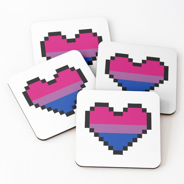Item preview, Heart flag from Bisexual community pixel art white background designed and sold by Axel-Speed.