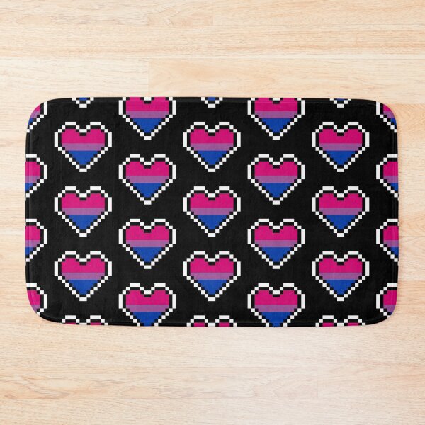 Item preview, Heart flag from Bisexual community pixel art black background designed and sold by Axel-Speed.