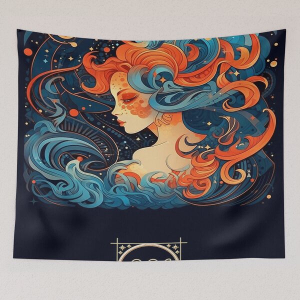 Item preview, "Aquarius" Cosmic Connections: Collection of Zodiac Sign Illustrations for Astrology Lovers designed and sold by Arteola Studio.