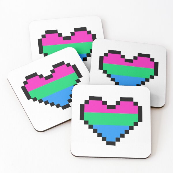 Item preview, Heart flag from Polysexual community pixel art white background designed and sold by Axel-Speed.