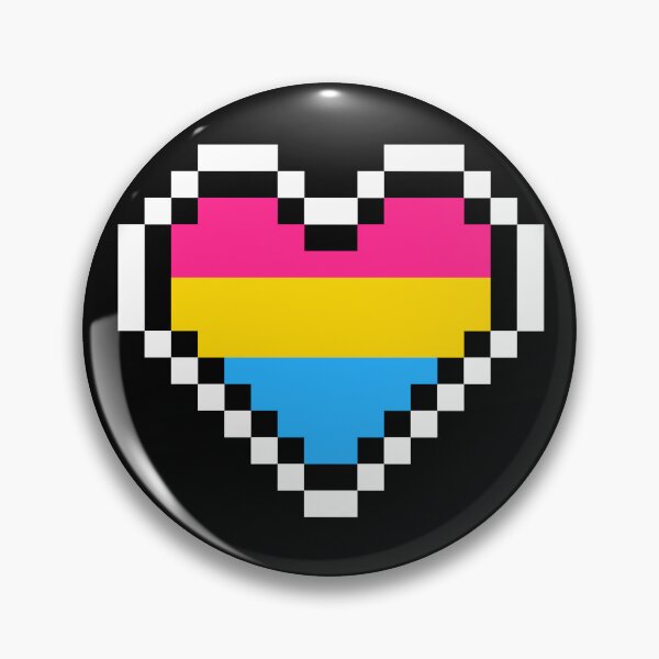 Item preview, Heart flag from Pansexual community pixel art black background designed and sold by Axel-Speed.