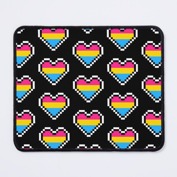 Item preview, Heart flag from Pansexual community pixel art black background designed and sold by Axel-Speed.