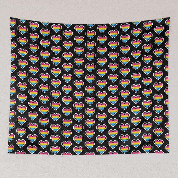 Item preview, Heart flag from Pansexual community pixel art black background designed and sold by Axel-Speed.