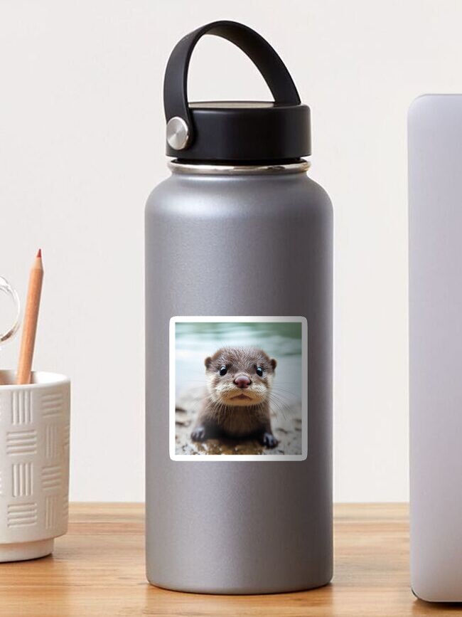 Thumbnail 1 von 3, Sticker, Süßer Otter - Süße Tierbabys designt und verkauft von baby-animal-art.