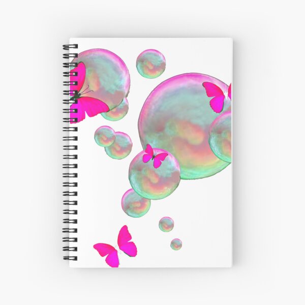 Item preview, SURREAL FUCHSIA PINK BUTTERFLIES BUBBLES ART designed and sold by sharlesart.