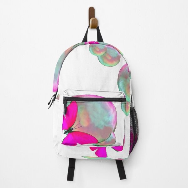 Item preview, SURREAL FUCHSIA PINK BUTTERFLIES BUBBLES ART designed and sold by sharlesart.
