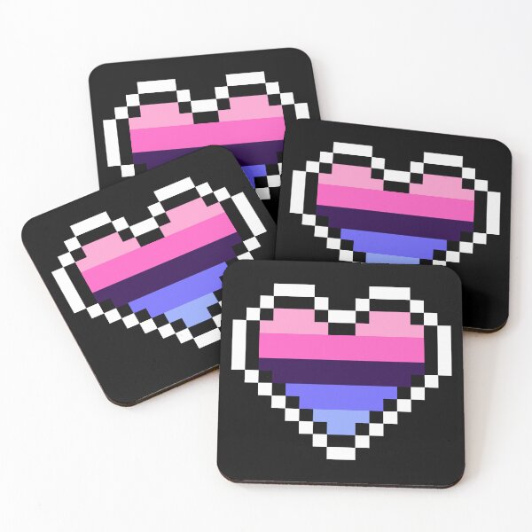 Item preview, Heart flag from Omnisexual community pixel art black background designed and sold by Axel-Speed.