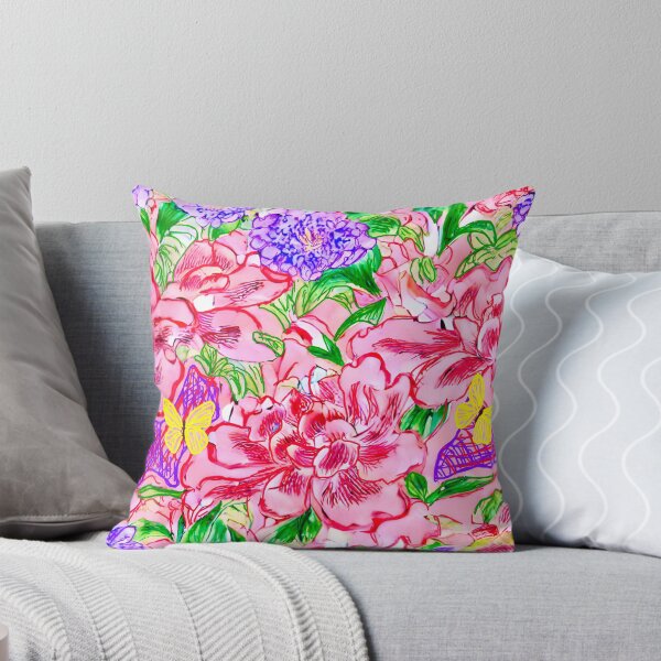 Item preview, Modern chinoiserie flowers and butterflies designed and sold by SophieClimaArt.
