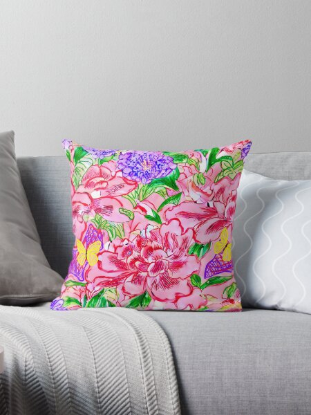 Aperçu de l'œuvre Fleurs et papillons de chinoiserie moderne créée et vendue par SophieClimaArt.