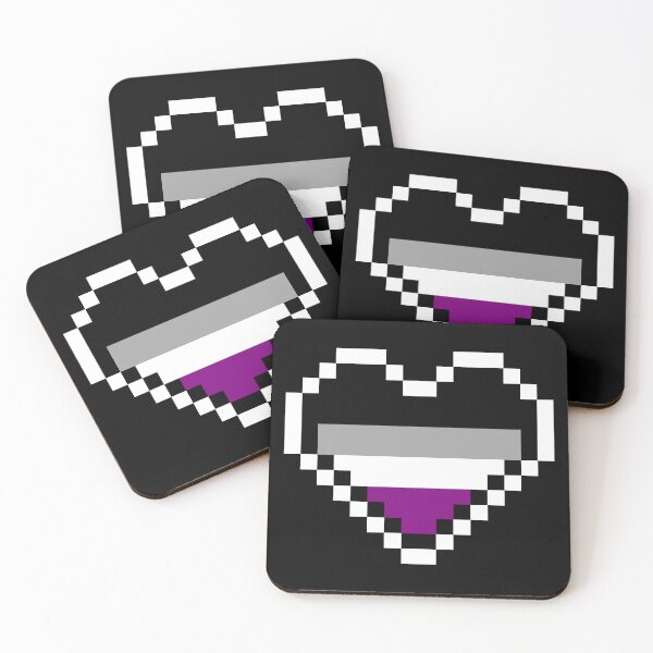 Item preview, Heart flag from Asexual community pixel art black background designed and sold by Axel-Speed.