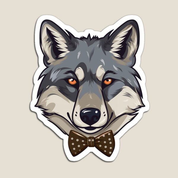 Item preview, Wolf with a Bow tie designed and sold by RetroAnimals.