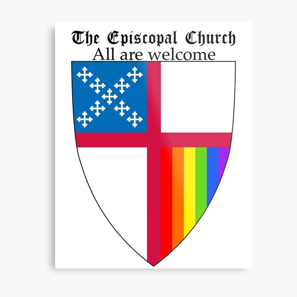 Item preview, Episcopal Church Shield with Rainbow Pride Vertical Stripes 1 designed and sold by litmusician.