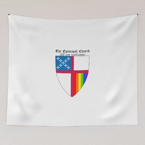 Item preview, Episcopal Church Shield with Rainbow Pride Vertical Stripes 1 designed and sold by litmusician.