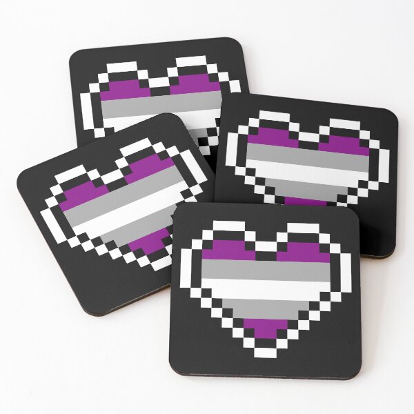 Item preview, Heart flag from Grisexual / Graysexual community pixel art black background designed and sold by Axel-Speed.