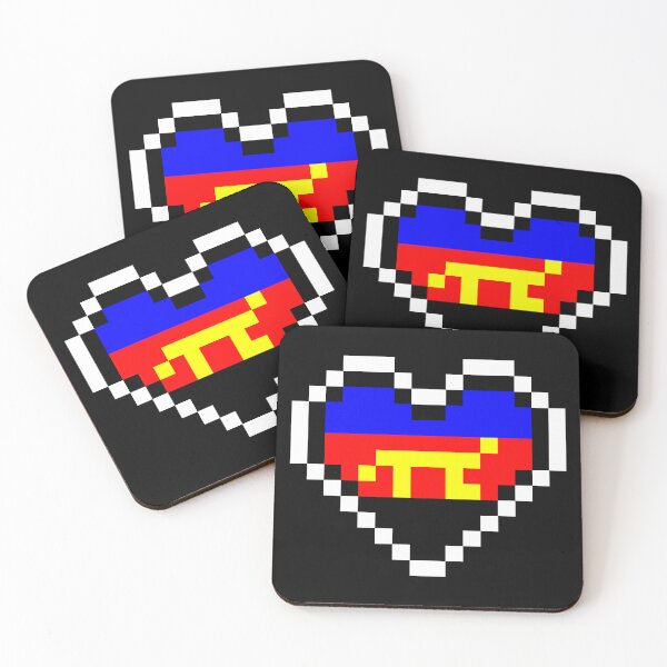 Item preview, Heart flag from Poliamorosa / Polyamorous community pixel art black background 1 designed and sold by Axel-Speed.